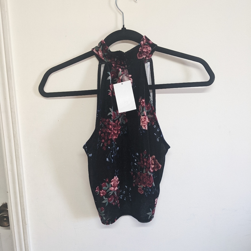 Floral Halter Crop Top